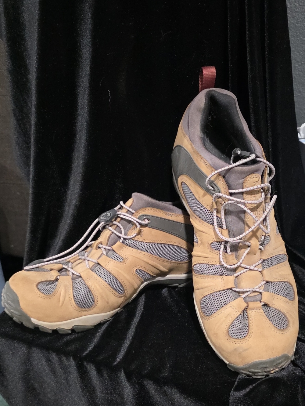 Merrell Men's Tan and Gray Trail Shoes with Quick-Pull Laces